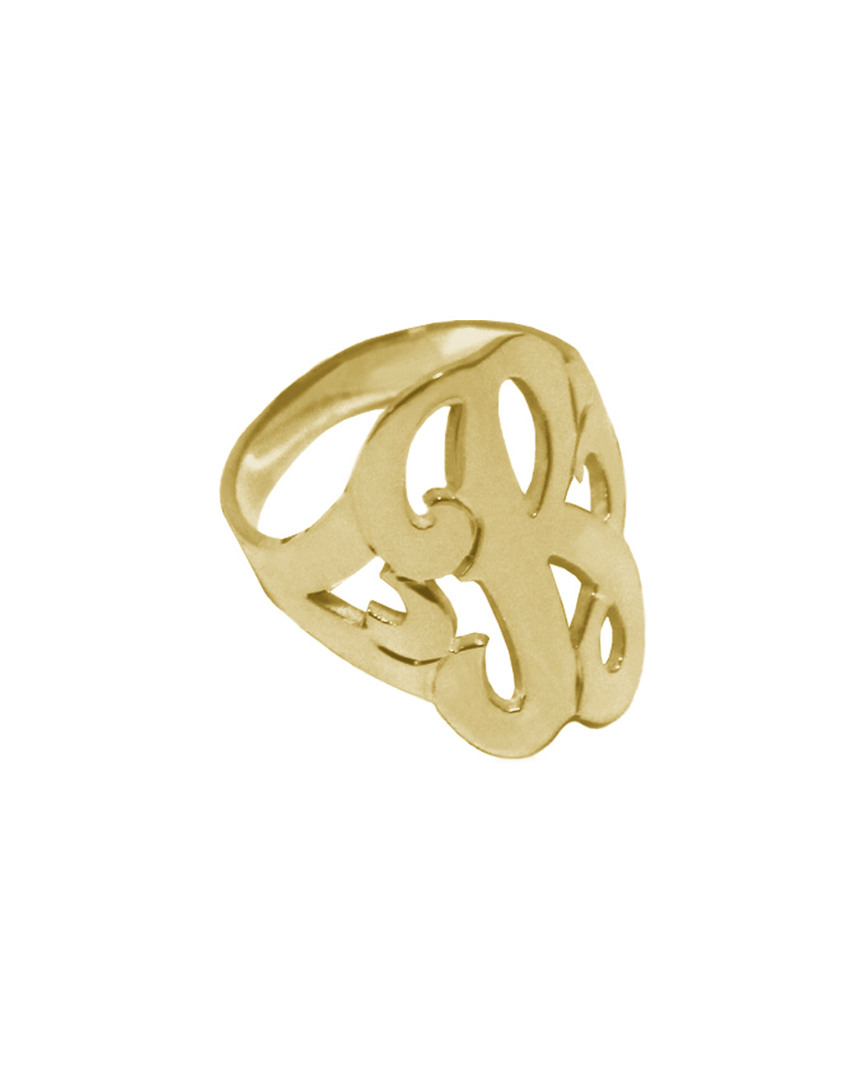 Shop Jane Basch 22k Over Silver Single Initial Ring (a-z) In Multicolor