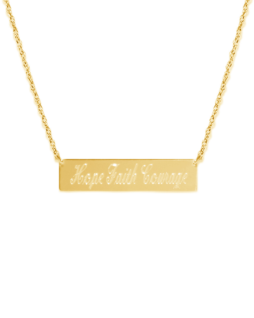 Jane Basch 22k Over Silver Hope Faith Courage Bar Necklace In Multicolor