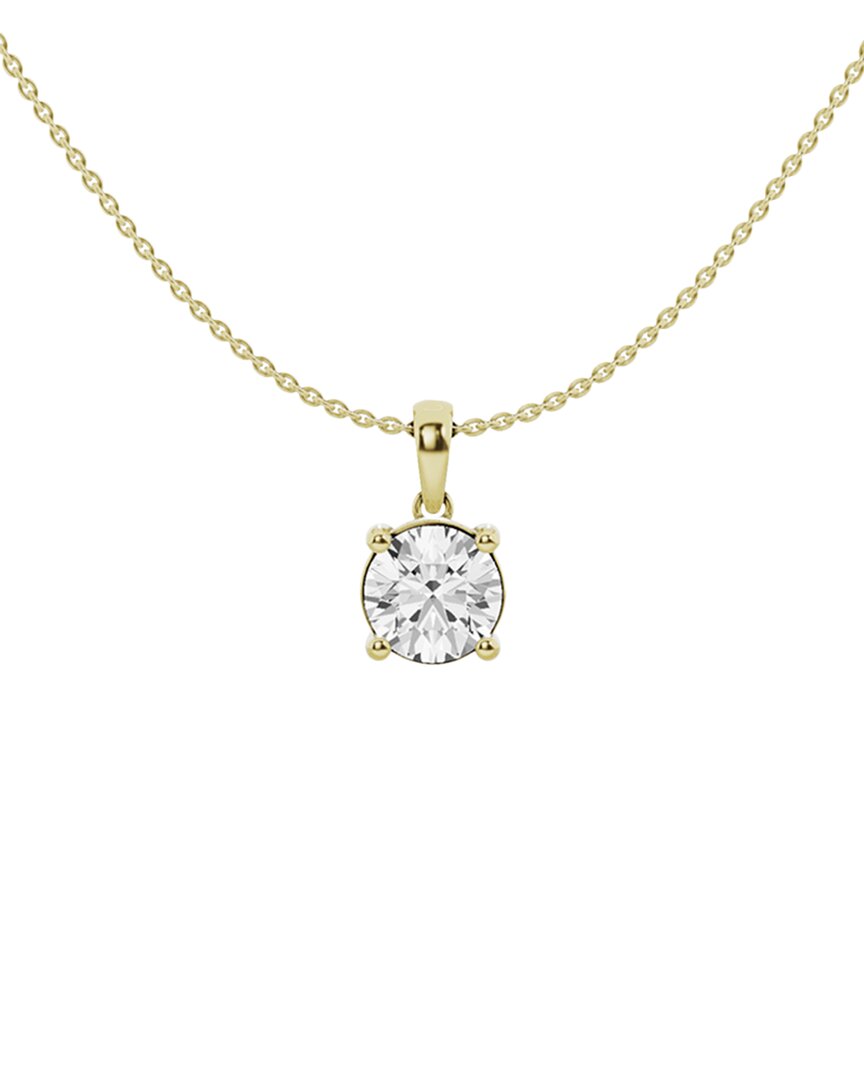 Lab Grown Diamonds 14k 1.50 Ct. Tw. Lab-grown Diamond Solitaire Pendant Necklace In Gold