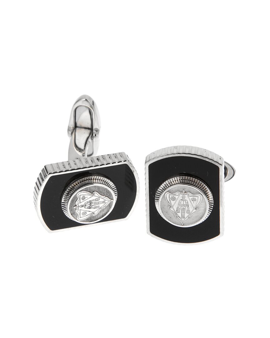 Gucci Silver Enamel Cufflinks