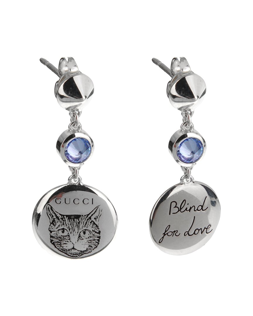 Gucci Silver Blind For Love Earrings