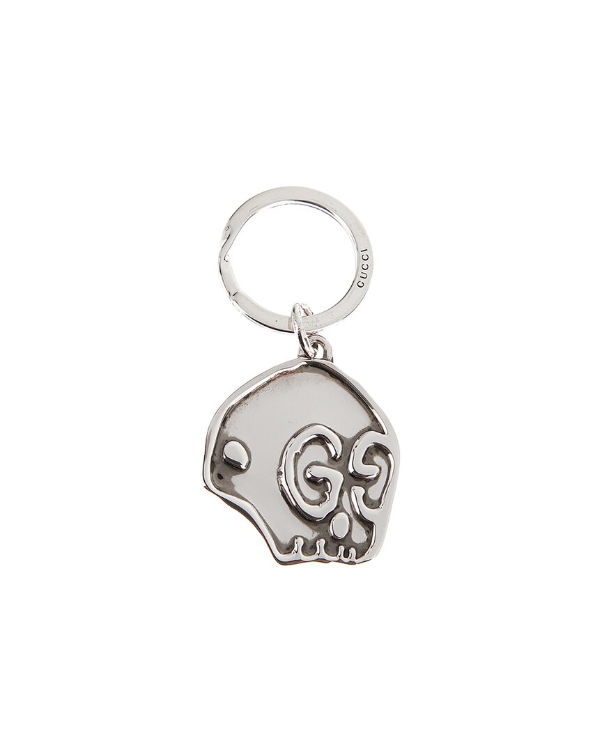 Gucci Silver Skull Keyring Keychain In Metallic