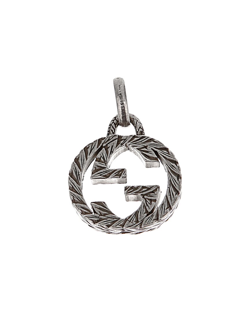 Gucci Silver Interlocking G Pendant In Metallic