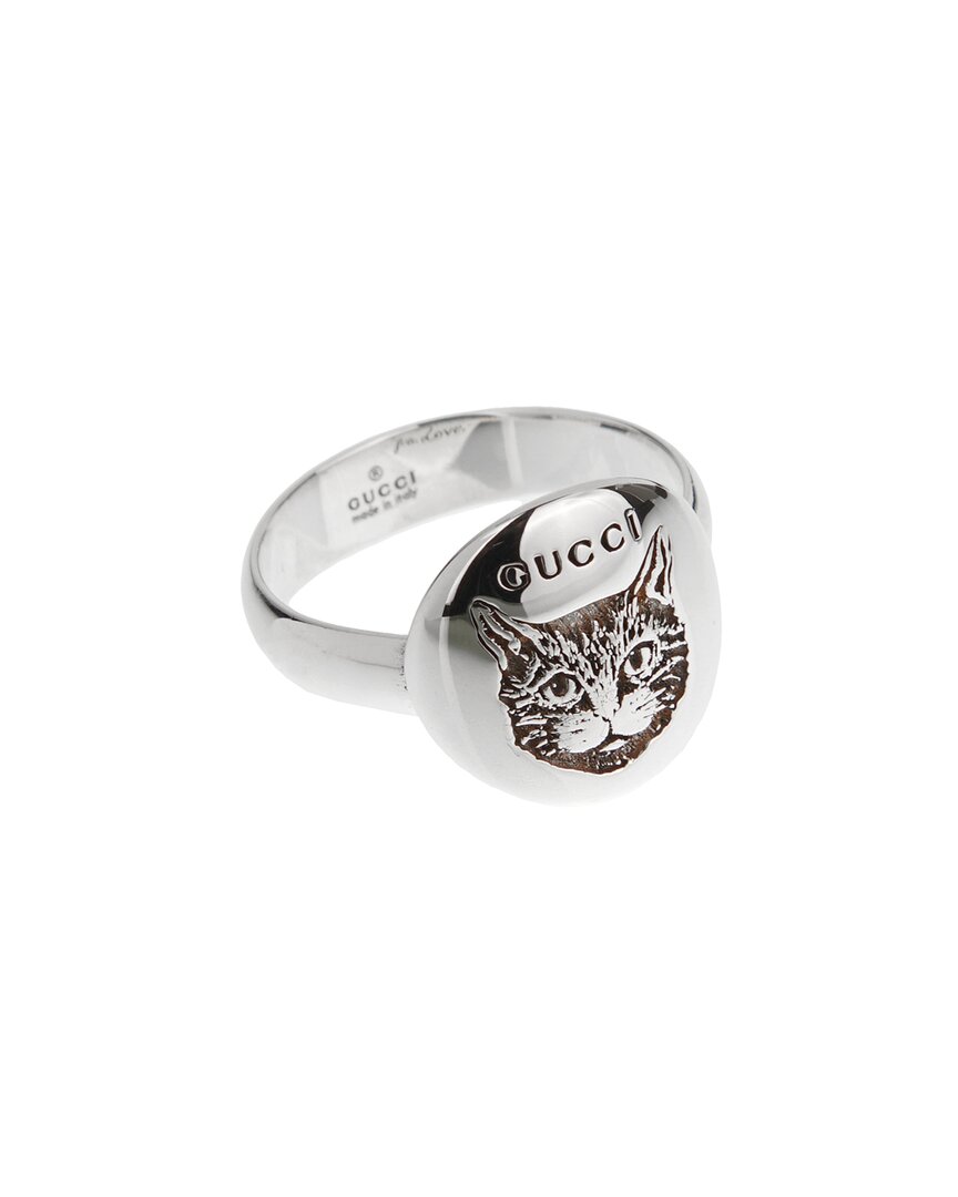 Gucci Silver Blind For Love Feline Ring