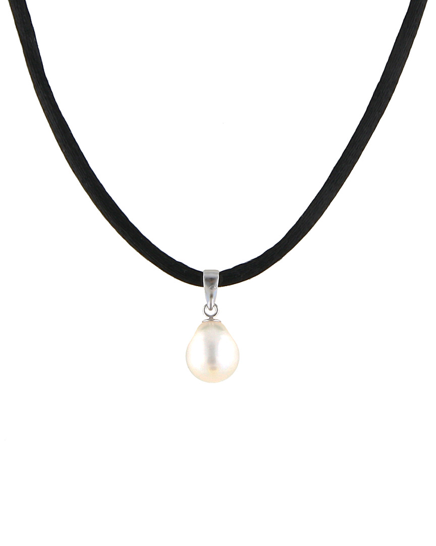 Splendid Pearls Silver 8-8.5mm Freshwater Pearl Silk Cord Necklace