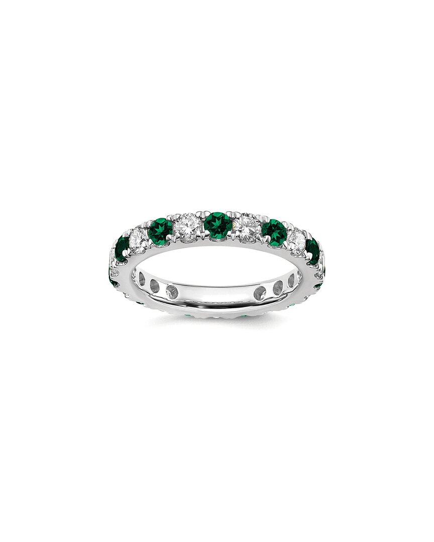 Lab Grown Gemstones 14k 1.75 Ct. Tw. Lab-grown Diamond & Lab-grown Alexandrite Eternity Ring