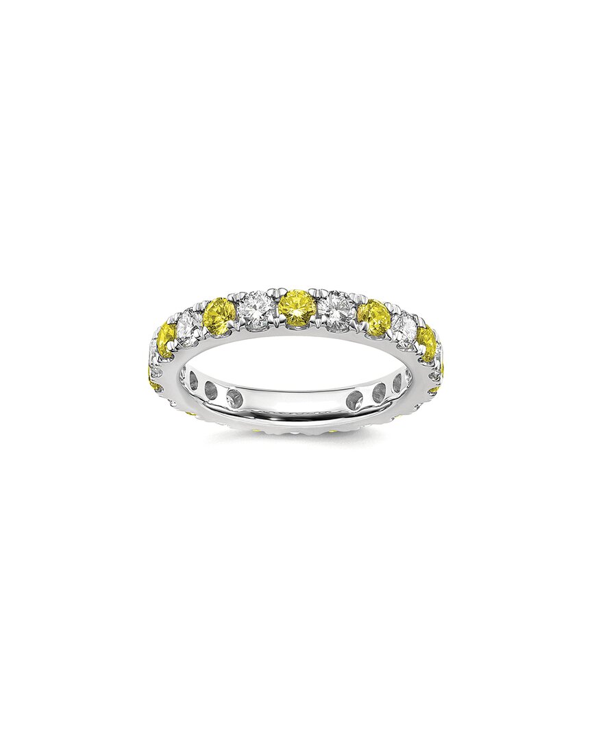 Lab Grown Gemstones 14k 1.75 Ct. Tw. Lab-grown Diamond & Lab-grown Yellow Sapphire Eternity Ring