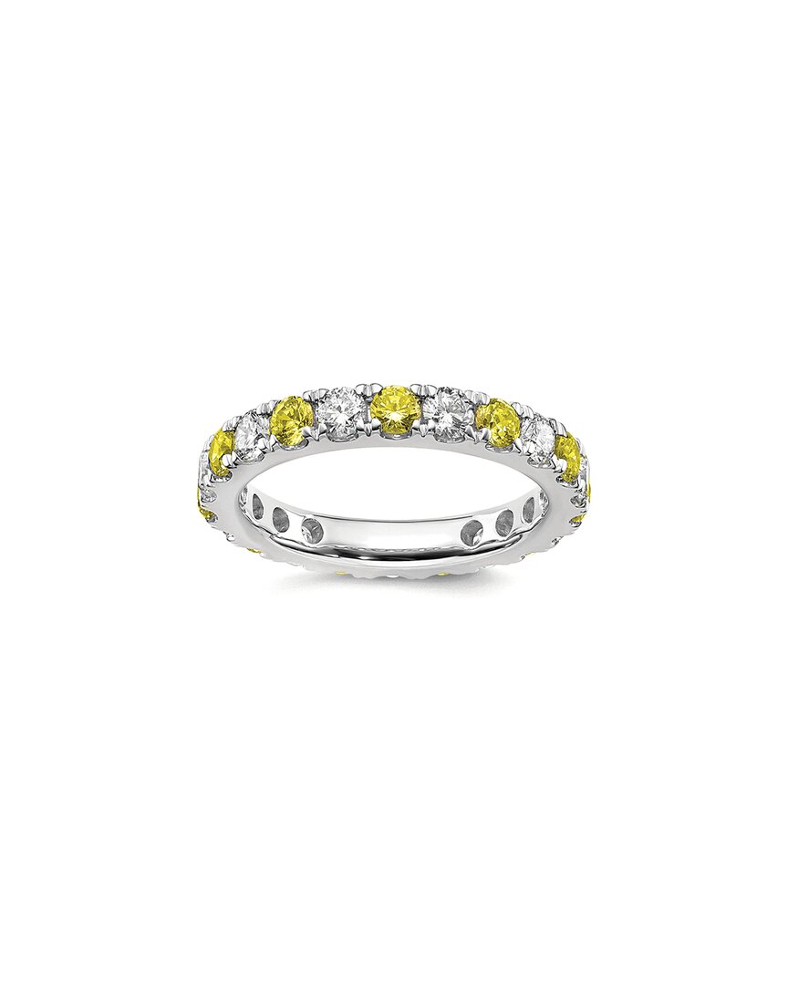 Lab Grown Gemstones 14k 1.75 Ct. Tw. Lab-grown Diamond & Lab-grown Yellow Sapphire Eternity Ring