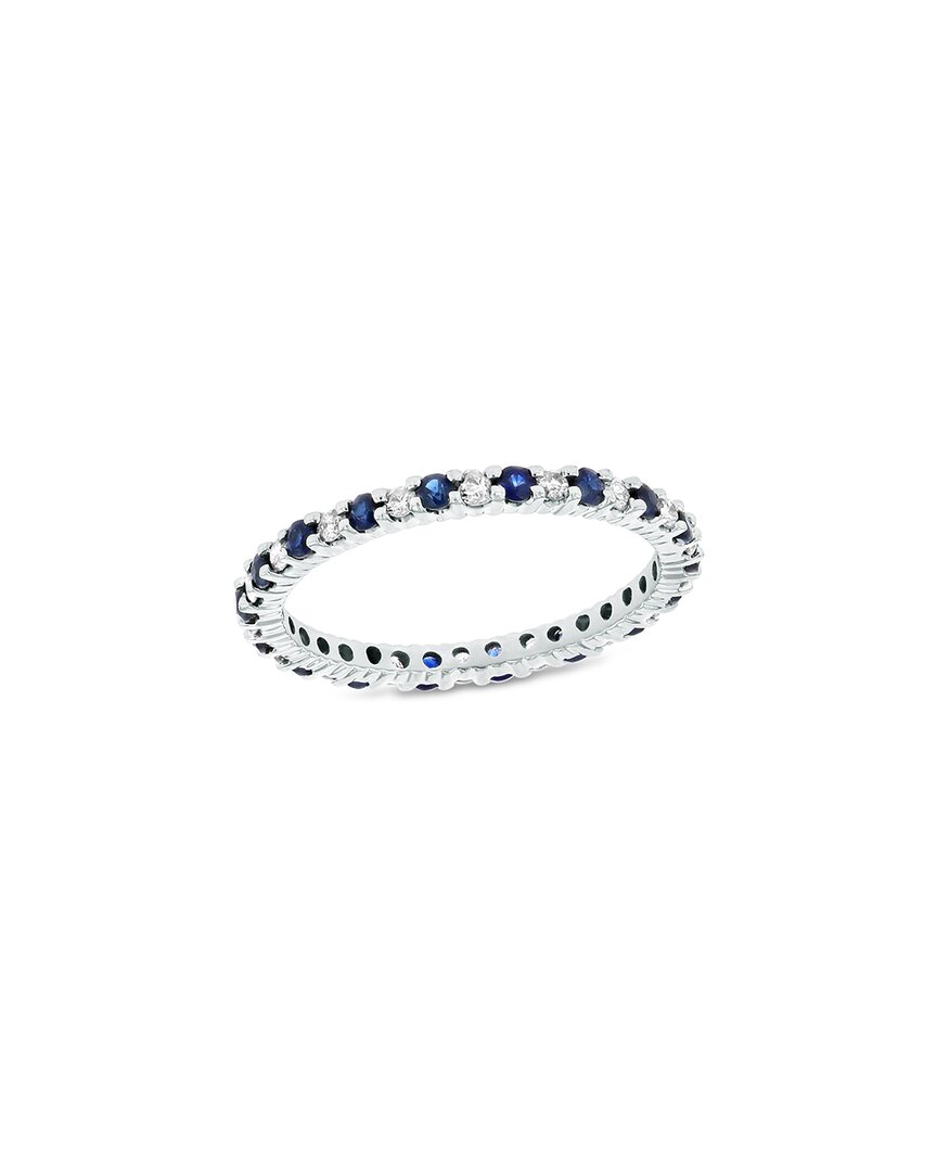 Levaron 14k 0.55 Ct. Tw. Diamond & Sapphire Stackable Ring In Metallic