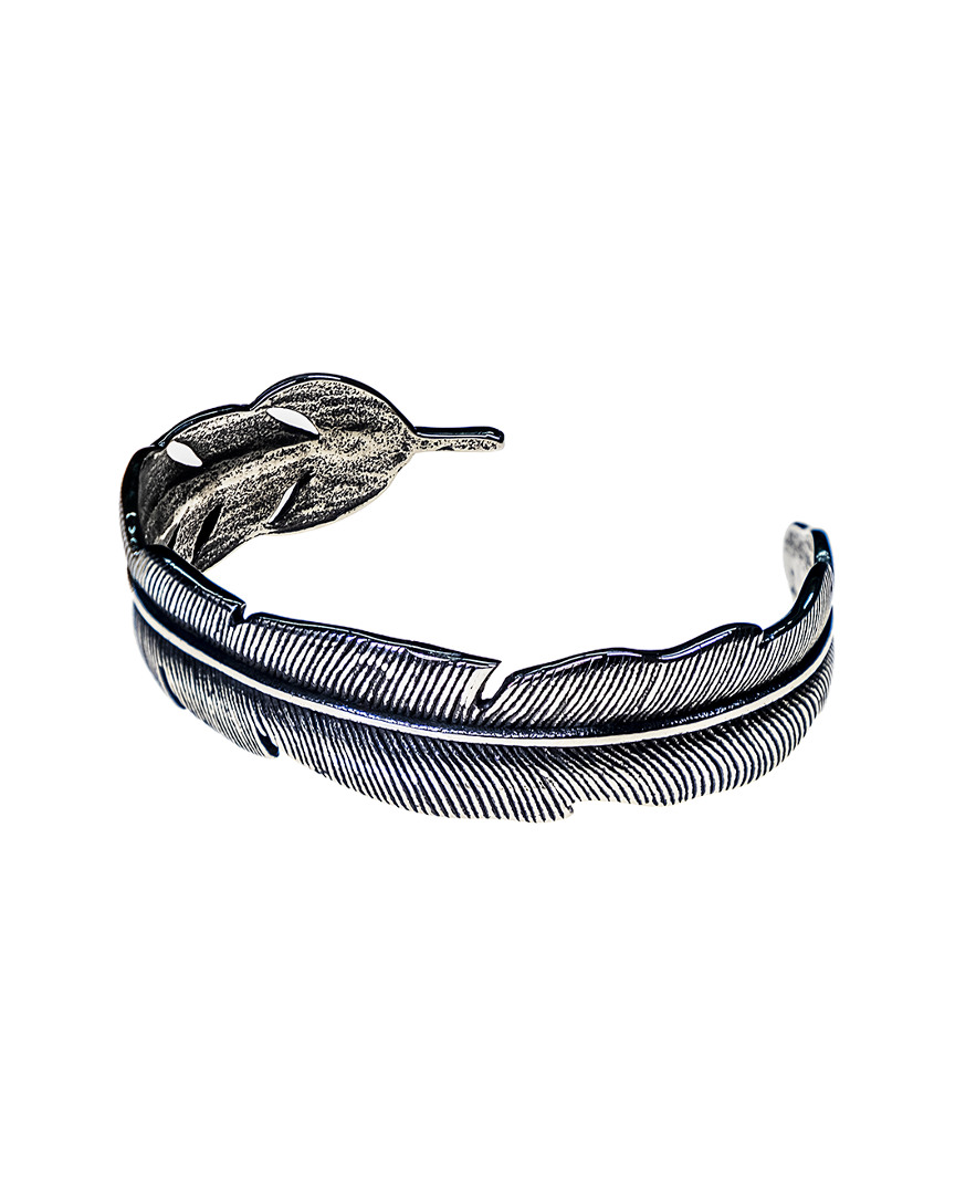 Jean Claude Dell Arte Stainless Steel Holly Feather Bangle