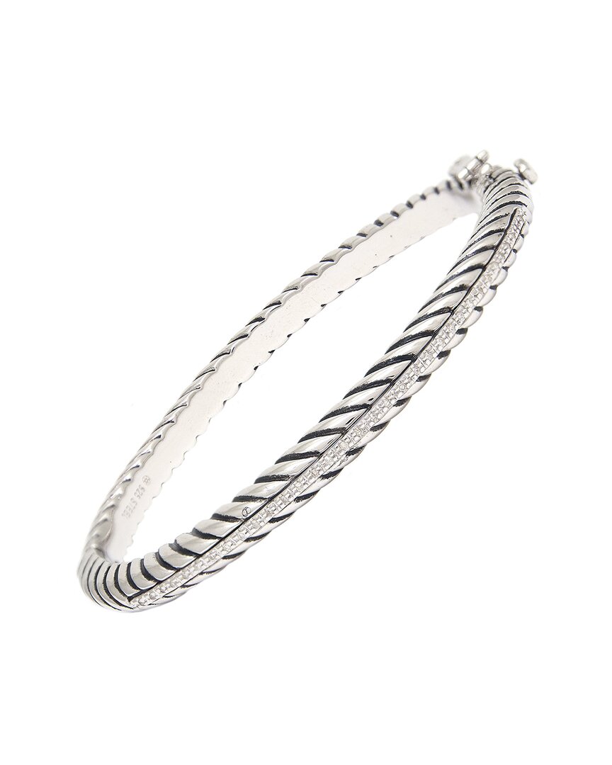 Diamond Select Cuts Silver & Steel 0.1 Ct. Tw. Diamond Bangle Bracelet