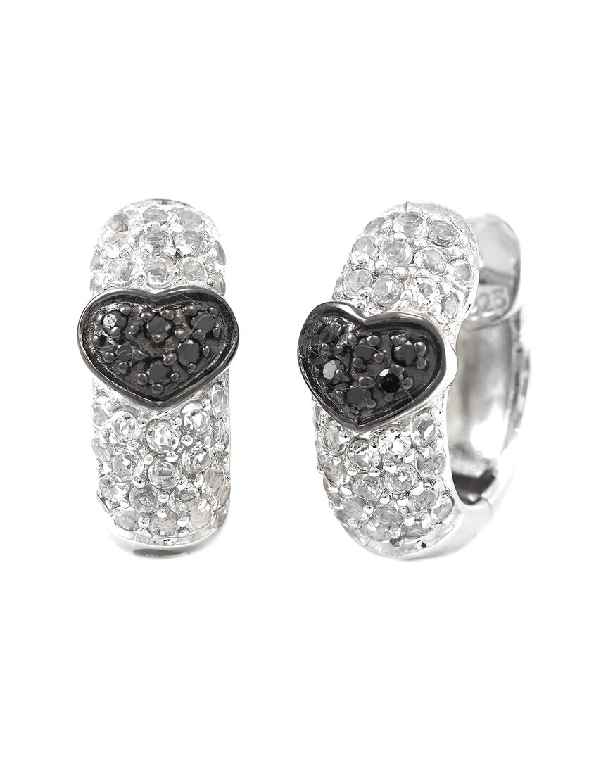 Gemstones Silver 1.22 Ct. Tw. Diamond & White Topaz Earrings