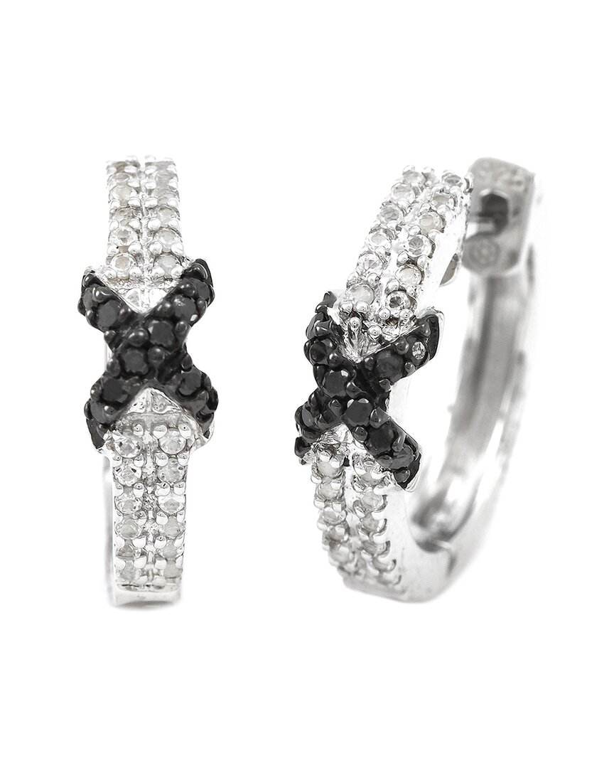 Gemstones Silver 0.41 Ct. Tw. Diamond & White Topaz Earrings
