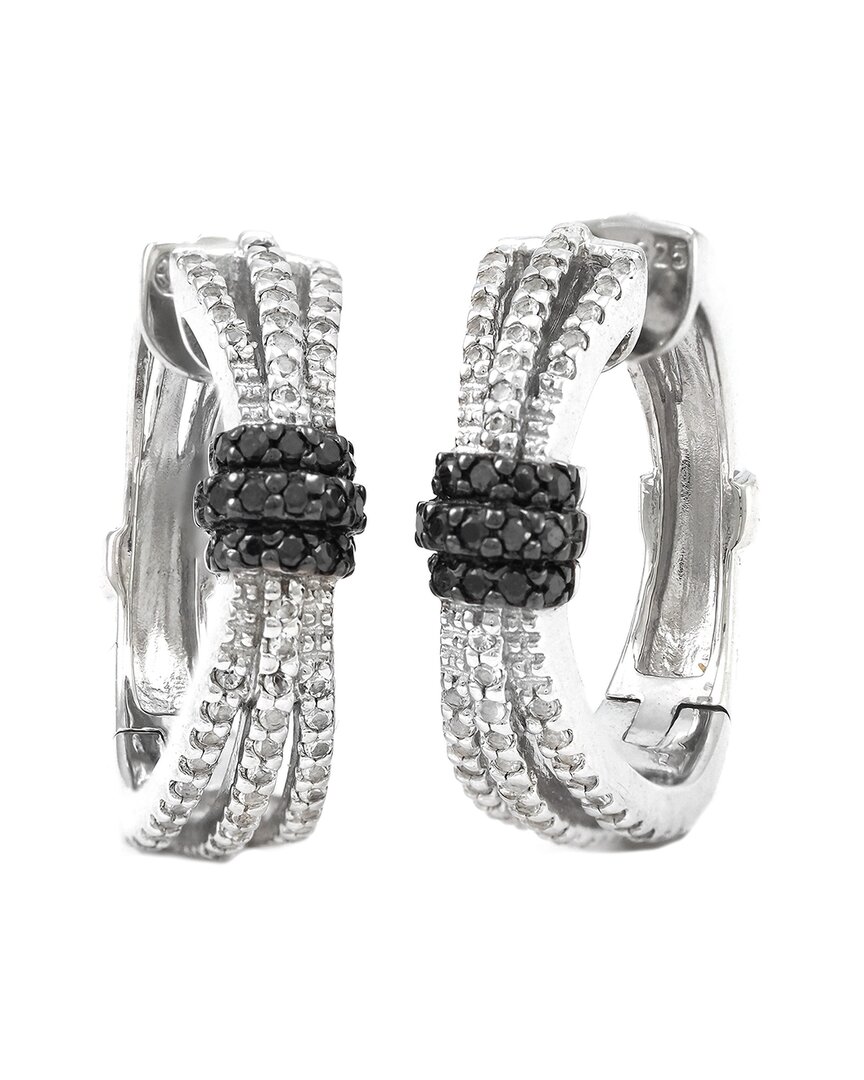 Gemstones Silver 0.81 Ct. Tw. Diamond & White Topaz Earrings