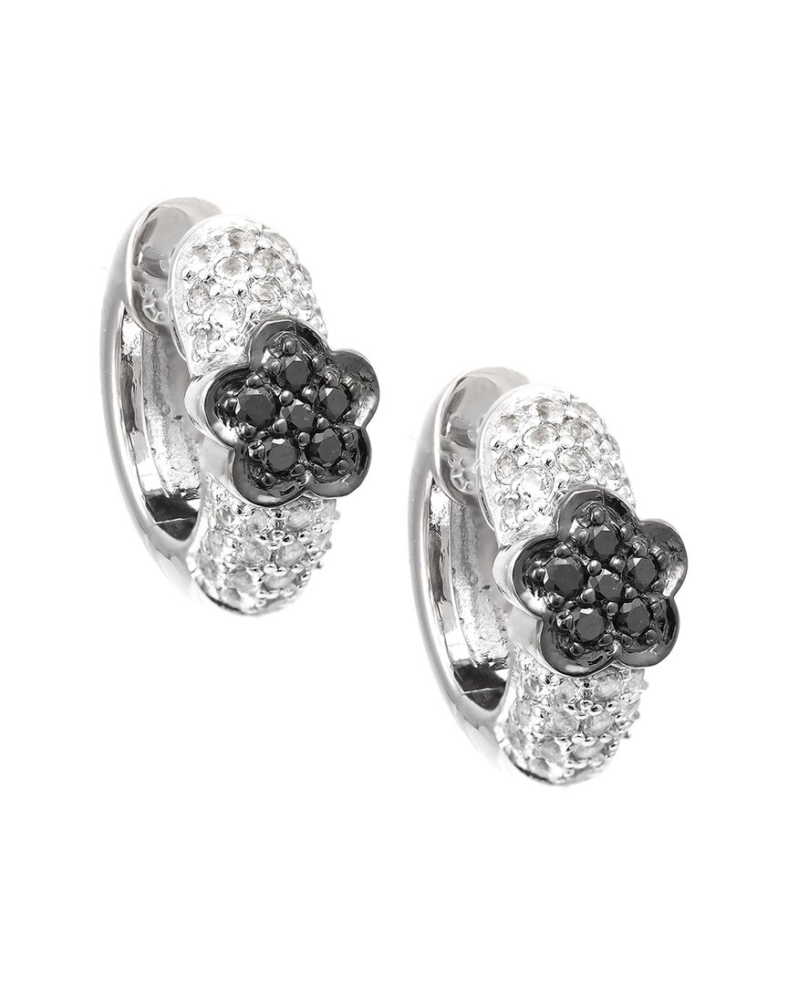 Gemstones Silver 1.28 Ct. Tw. Diamond & White Topaz Earrings