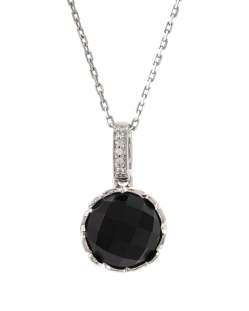 Gemstones Silver 0.20 Ct. Tw. Onyx Pendant