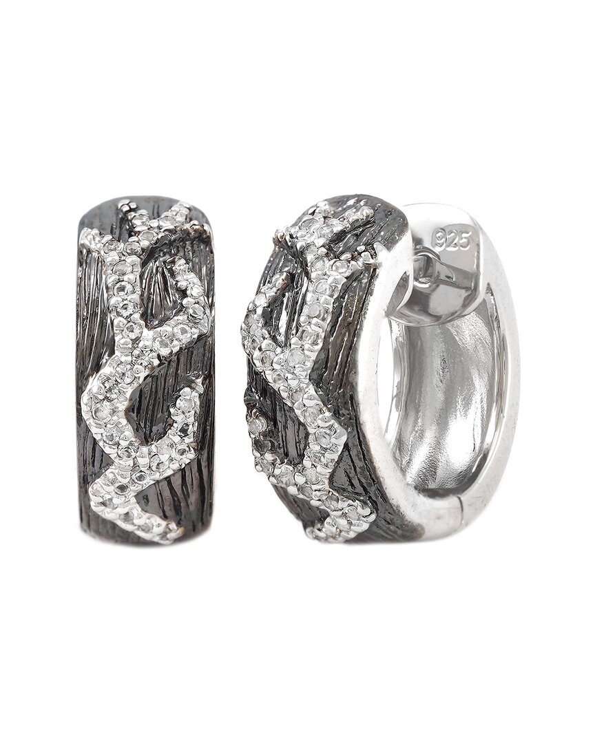 Gemstones Silver 0.34 Ct. Tw. Diamond & White Topaz Earrings