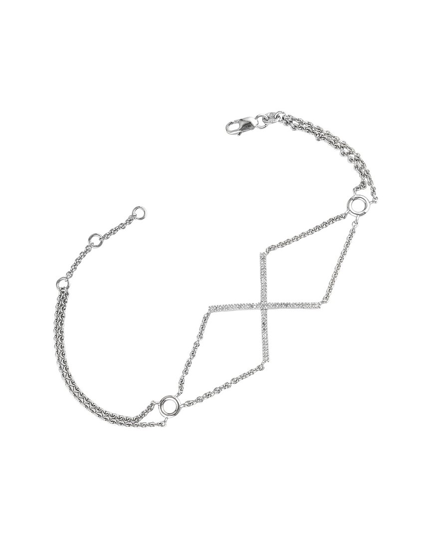 Diamond Select Cuts Silver 0.11 Ct. Tw. Diamond X Bracelet