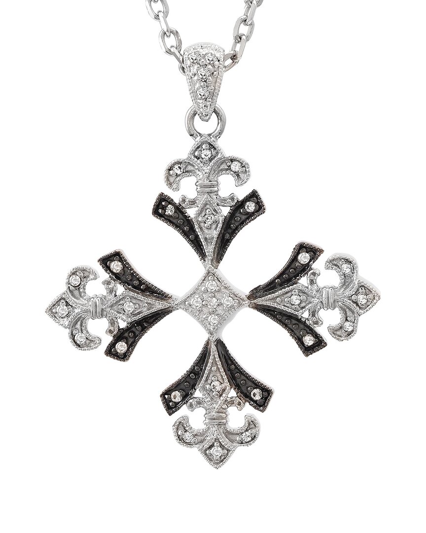 Gemstones Silver 0.18 Ct. Tw. Diamond & White Topaz Necklace
