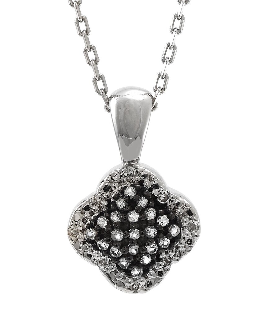Gemstones Silver 0.14 Ct. Tw. Diamond & White Topaz Necklace