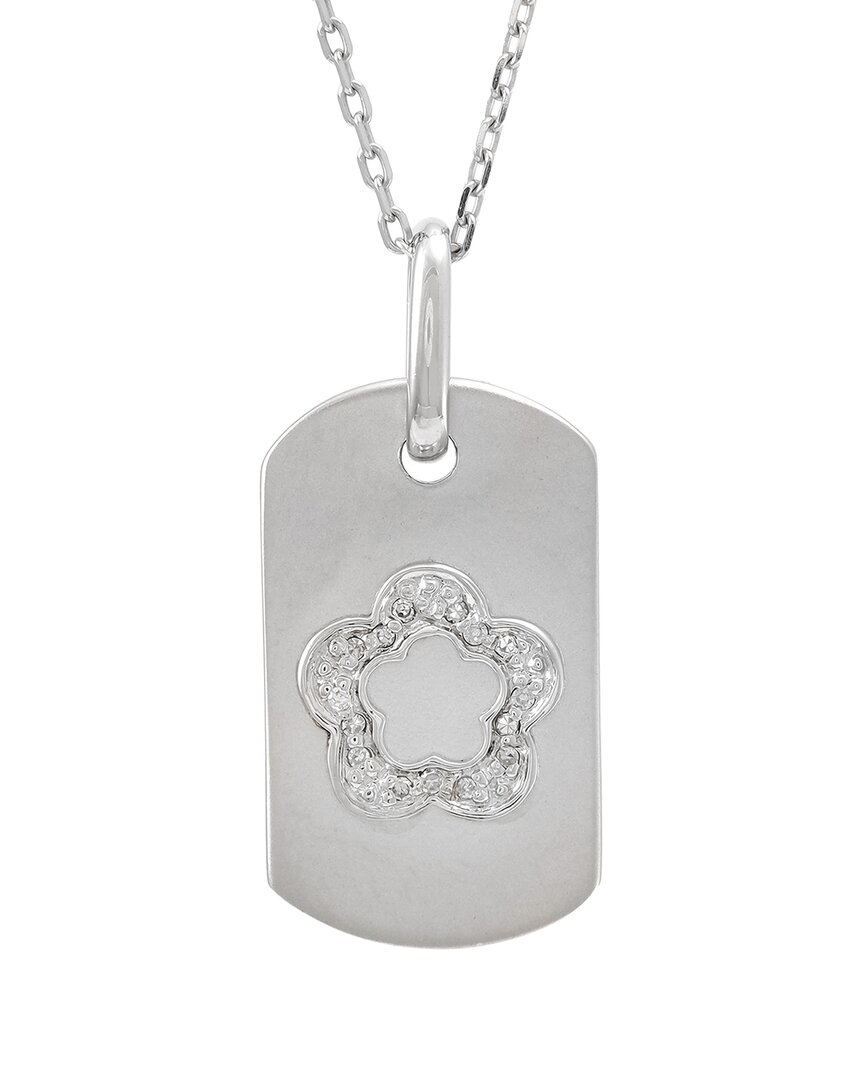 Diamond Select Cuts Silver Diamond Flower Pendant
