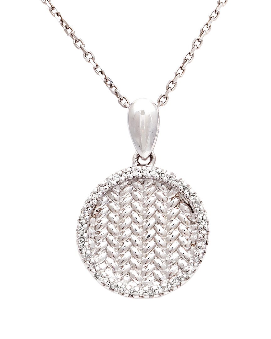 Diamond Select Cuts Silver 0.12 Ct. Tw. Diamond Disc Pendant