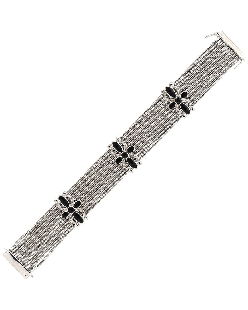 Diamond Select Cuts Silver & Steel 0.07 Ct. Tw. Diamond Bracelet