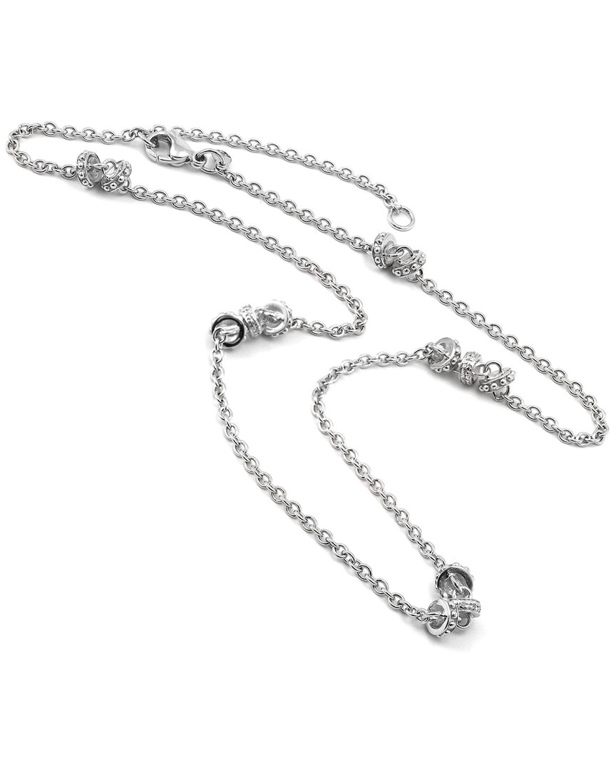 Diamond Select Cuts Silver & Steel 0.09 Ct. Tw. Diamond Pendant Necklace