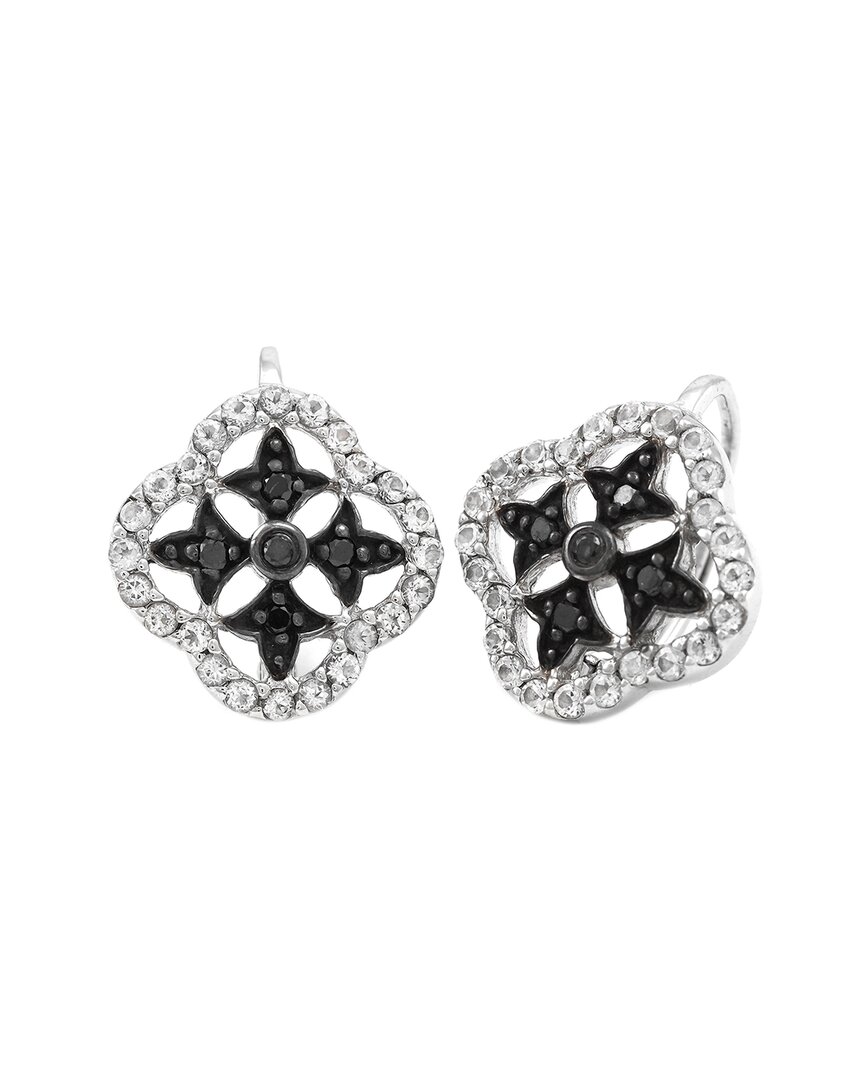 Gemstones Silver 1.01 Ct. Tw. Diamond & White Topaz Earrings