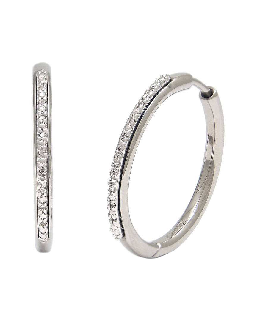 Diamond Select Cuts Silver & Steel 0.06 Ct. Tw. Diamond Earrings