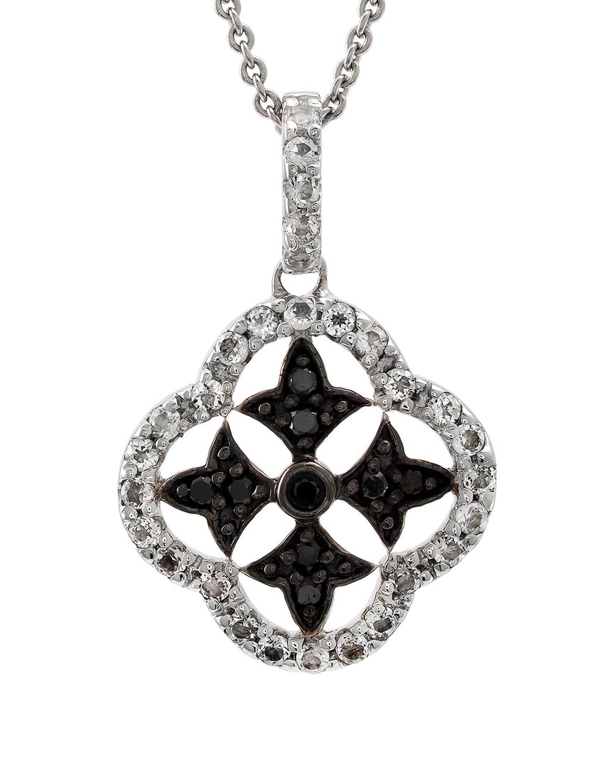 Gemstones Silver 0.67 Ct. Tw. Diamond & White Topaz Necklace