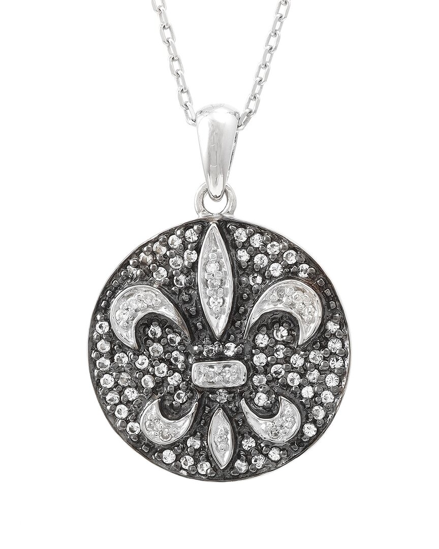 Gemstones Silver 0.39 Ct. Tw. Diamond & White Topaz Necklace