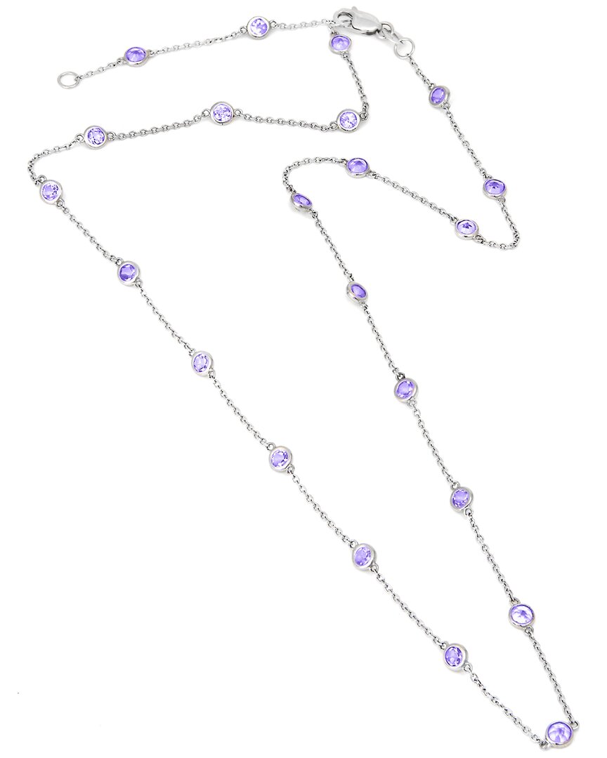 Gemstones Silver 2.45 Ct. Tw. Diamond & Amethyst Necklace