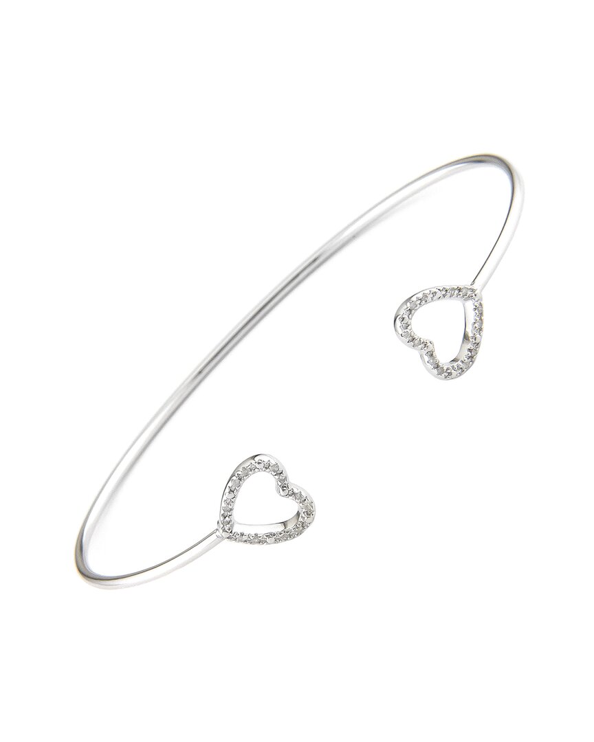 Diamond Select Cuts Silver Diamond Heart Bangle Bracelet
