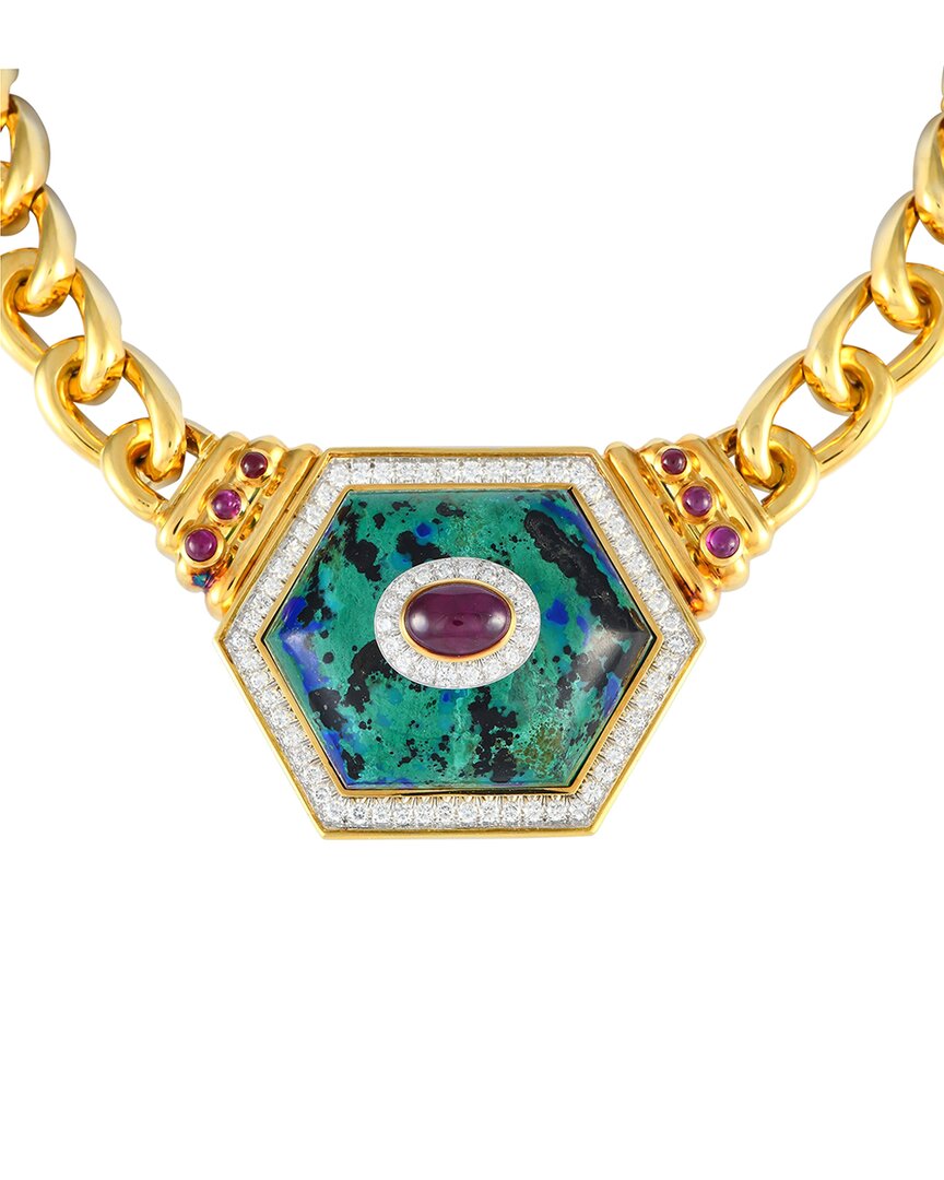 David Webb 18k 7.00 Ct. Tw. Diamond & Ruby Necklace (authentic Pre-loved) In Gold