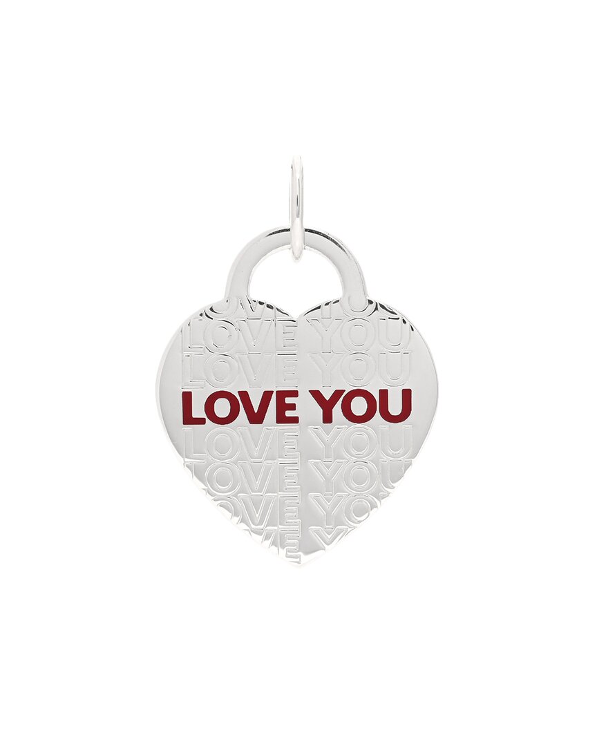 Tiffany & Co . Silver Enamel Love You Heart Pendant (authentic Pre-loved) In Silver