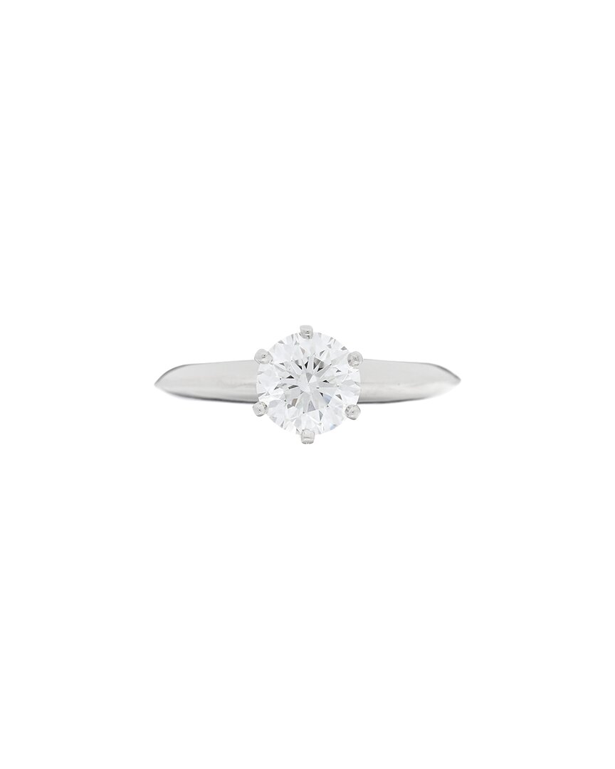 Tiffany & Co . Diamond .90ct Solitaire Engagement Ring (authentic Pre-loved) In Burgundy