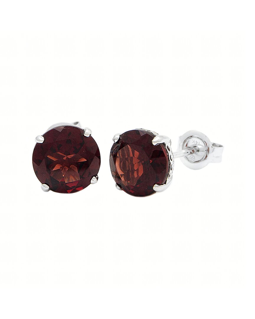 Gemstones 4.15 Ct. Tw. Garnet 14k Earrings In Metallic