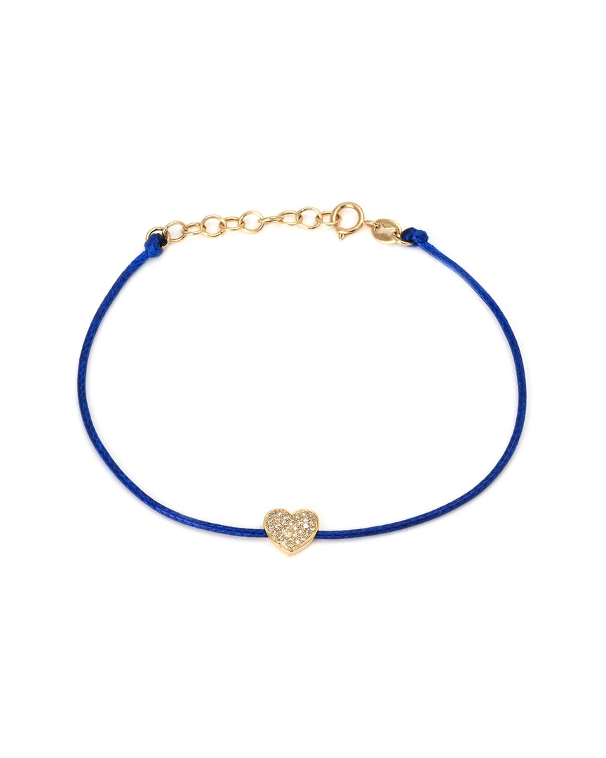 Diamond Select Cuts 0.10 Ct. Tw. Diamond 14k Bracelet In Blue