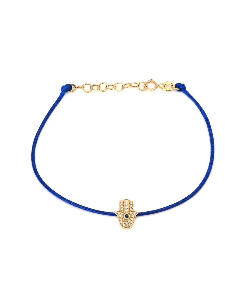 Gemstones 0.10 Ct. Tw. Diamond & Sapphire 14k Bracelet In Blue