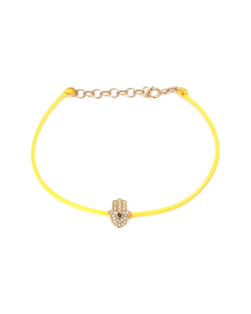 Gemstones 0.10 Ct. Tw. Diamond & Sapphire 14k Bracelet In Yellow