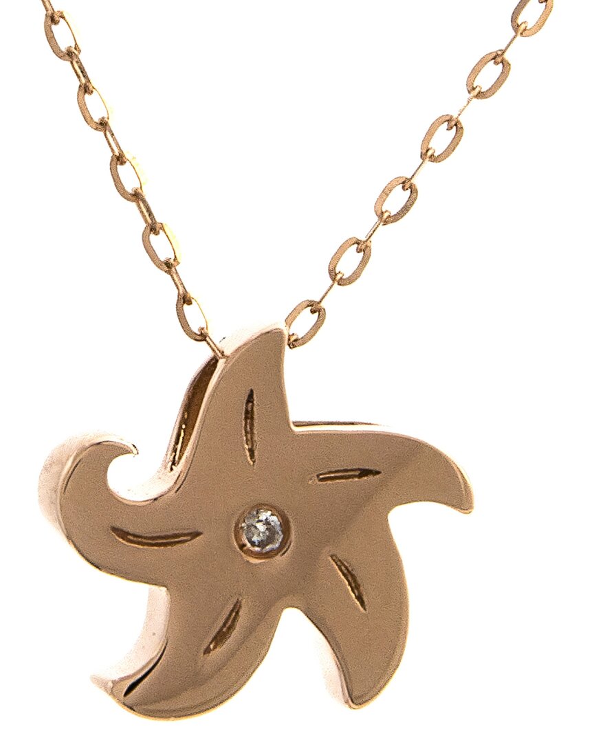 Diamond Select Cuts 0.01 Ct. Tw. Diamond 14k Rose Gold Necklace In Gold