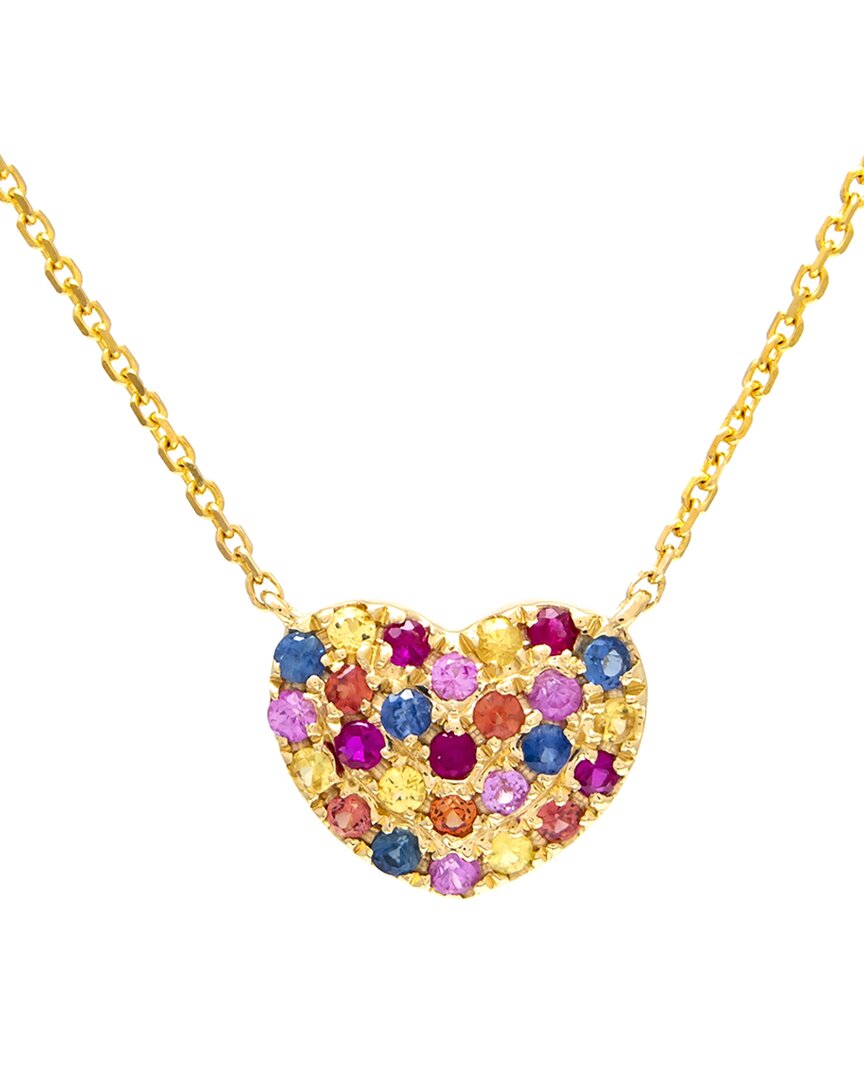 Gemstones 0.35 Ct. Tw. Multi Gem 14k Necklace In Multi