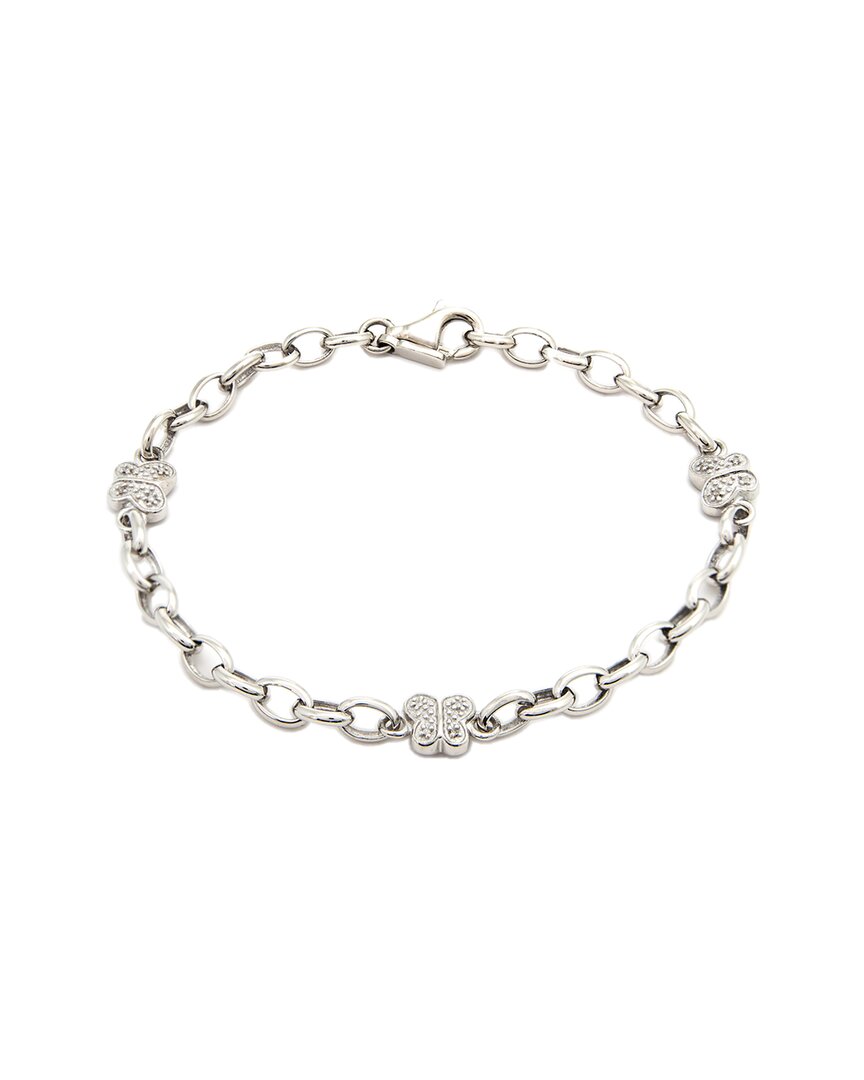 Diamond Select Cuts 0.08 Ct. Tw. Diamond Silver Bracelet In Metallic