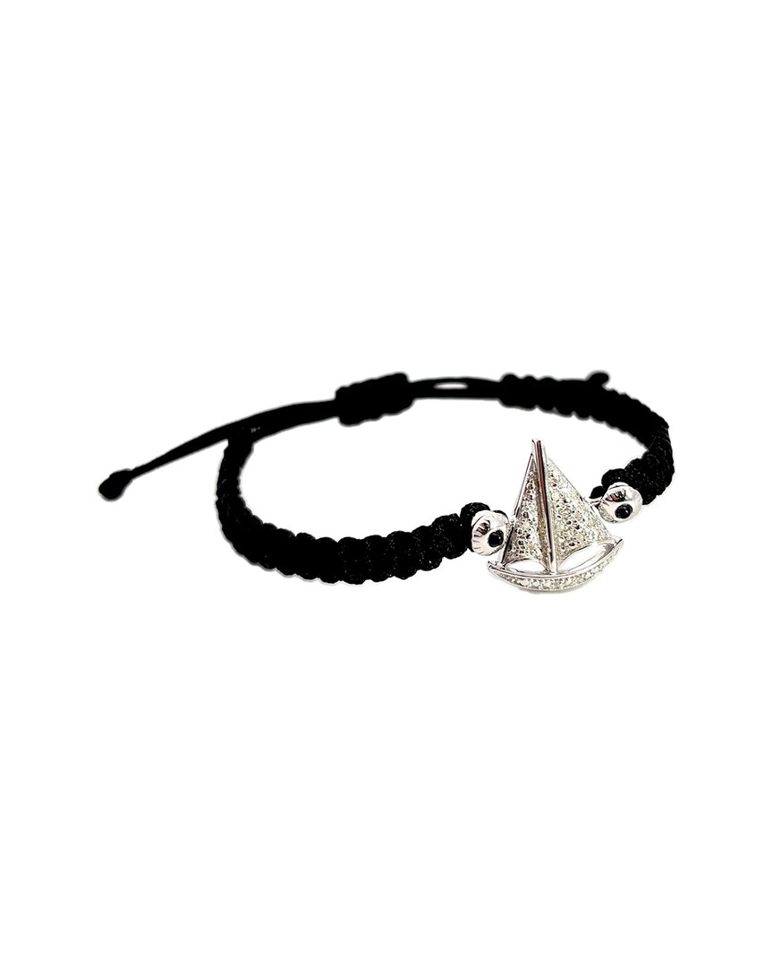 Diamond Select Cuts 0.05 Ct. Tw. Diamond Silver Bracelet In Black