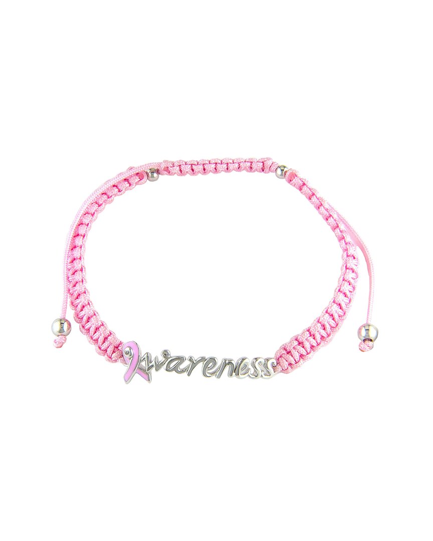 Gemstones 0.01 Ct. Tw. Diamond Silver Bracelet In Pink