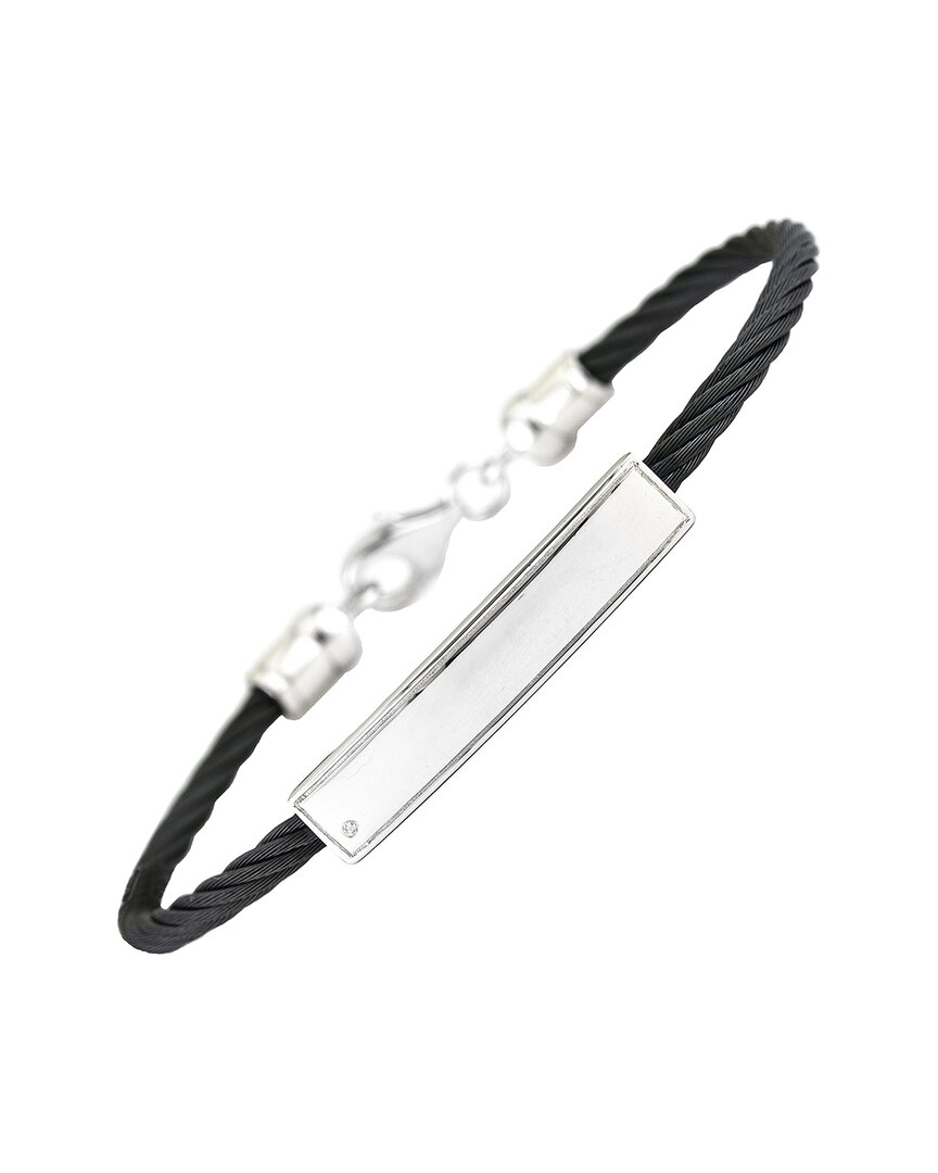 Gemstones 0.01 Ct. Tw. Diamond Silver Bangle