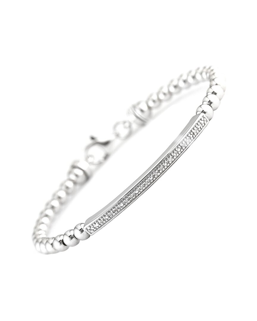 Diamond Select Cuts 0.04 Ct. Tw. Diamond Silver Bangle In Metallic