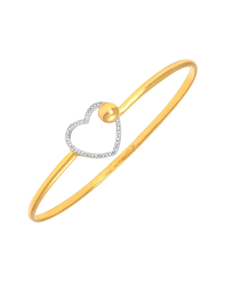 Diamond Select Cuts 0.05 Ct. Tw. Diamond Silver Bangle In Gold