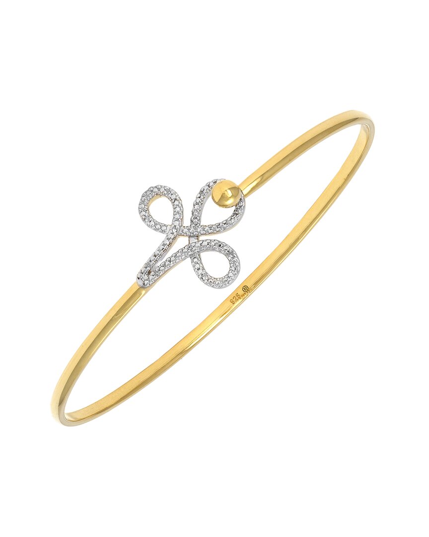 Diamond Select Cuts 0.05 Ct. Tw. Diamond Silver Bangle In Gold